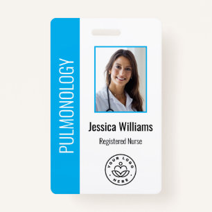 Custom Employee Photo Blue White Medical ID Blue Badge