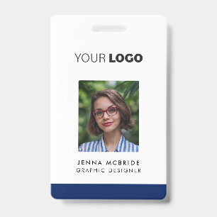 Custom Employee Photo Card, Logo, Barcode, Name Badge