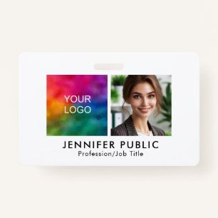 Custom Employee Photo Company Logo Here Template Badge