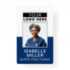 Custom Employee Photo Company Logo ID Navy 