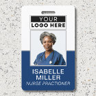 Custom Employee Photo Company Logo ID Navy 