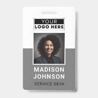Custom Employee Photo Company Logo Modern Badge
