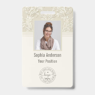 Custom Employee Photo Company QR Code Classic Badge