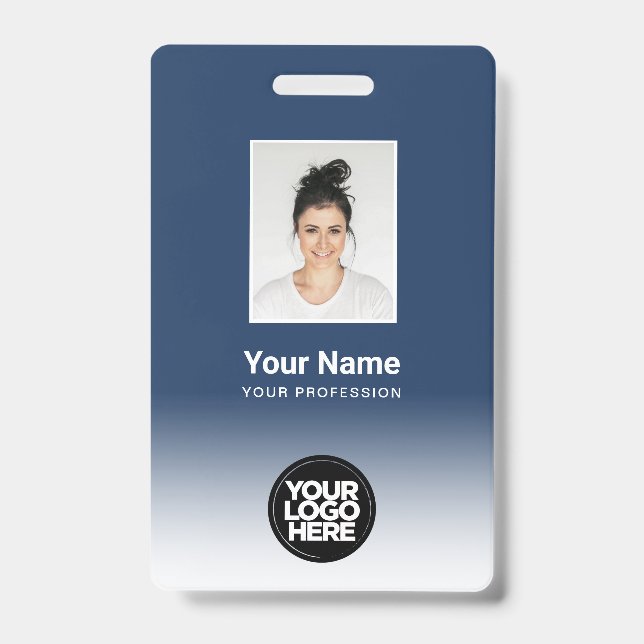 Custom Employee Photo Gradient Badge (Front)