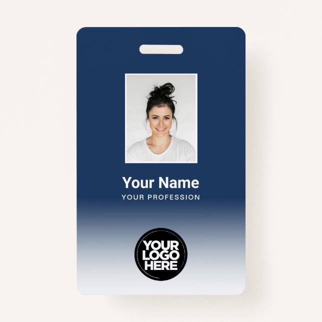 Custom Employee Photo Gradient Badge (Front)