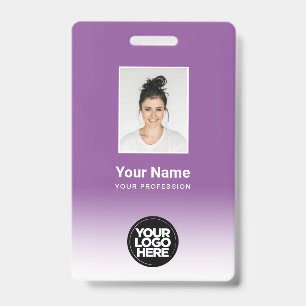 Custom Employee Photo Gradient Purple Badge