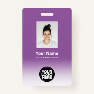 Custom Employee Photo Gradient Purple Badge