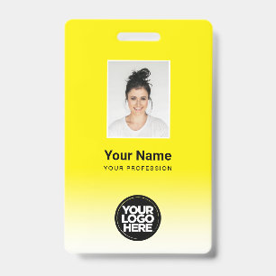 Custom Employee Photo Gradient Yellow Badge