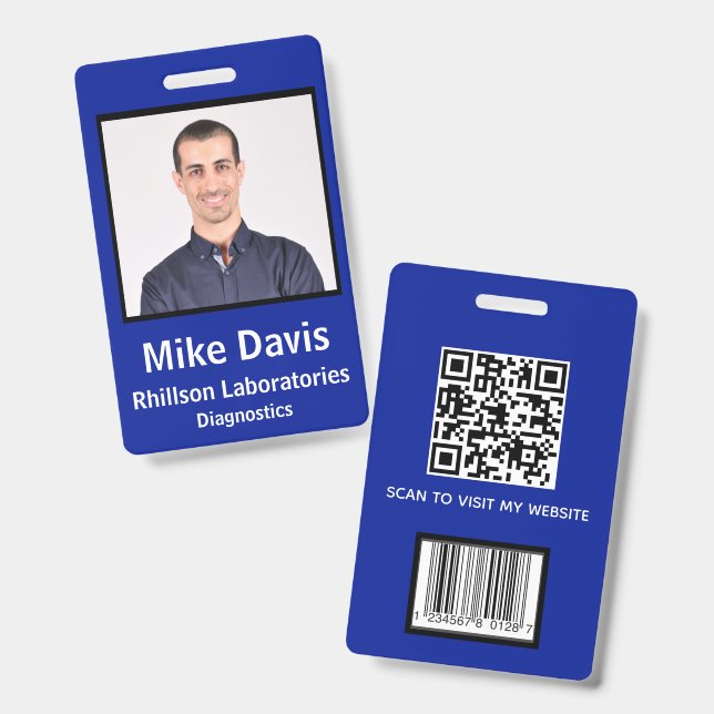 Custom Employee Photo ID Badge (Front & Back)