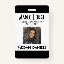 Custom Employee Photo ID Badge - Black