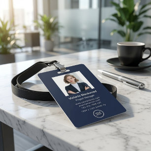 Custom Employee Photo ID Badge with Company Logo 