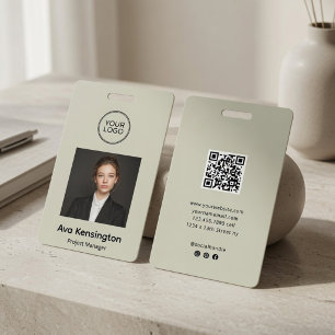 Custom Employee Photo ID Badge with QR Code