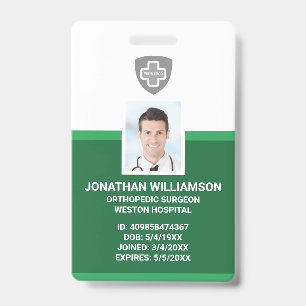 Custom Employee Photo ID, Barcode & Logo Company Badge