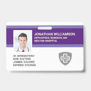 Custom Employee Photo ID, Barcode & Logo Company Badge