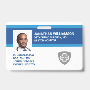 Custom Employee Photo ID, Barcode & Logo Company Badge