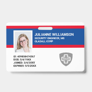 Custom Employee Photo ID, Barcode & Logo Company Badge