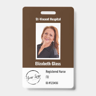 Custom Employee Photo  ID BarCode Logo Name Badge