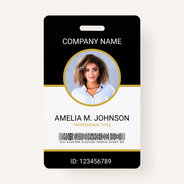 Custom Employee Photo ID Card Badge (Front)