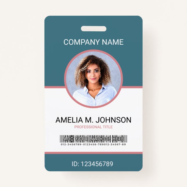 Custom Employee Photo ID Card Badge (Front)