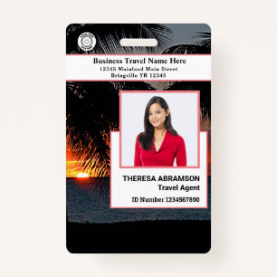 Custom Employee Photo ID Card Bar Code  Badge