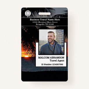 Custom Employee Photo ID Card Bar Code  Badge