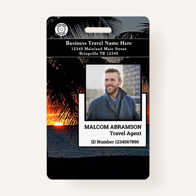 Custom Employee Photo ID Card Bar Code  Badge (Front)