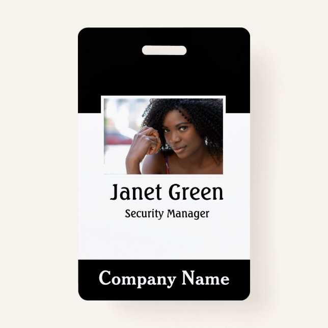 Custom Employee Photo ID Company Security Badge (Front)