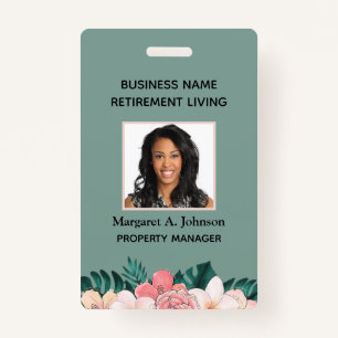 Custom Employee Photo ID Green Company Badge