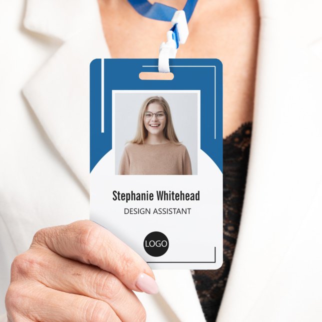 Custom Employee Photo ID Logo Royal Blue Badge (Your photo ID employee badge is not just an identification tool, but a powerful communication medium)