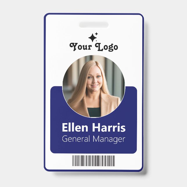 Custom Employee | Photo, Job Title, QR, Name Badge (Front)