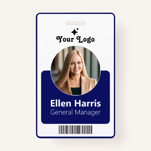 Custom Employee | Photo, Job Title, QR, Name Badge (Front)