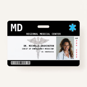 Custom Employee Photo, Logo, Bar Code ID Badge