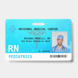 Custom Employee Photo, Logo, Bar Code ID Badge