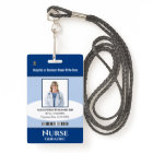 Custom Employee Photo Logo Bar Code Name