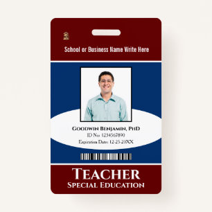 Custom Employee Photo Logo Bar Code Name Badge