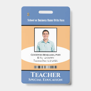 Custom Employee Photo Logo Bar Code Name Badge