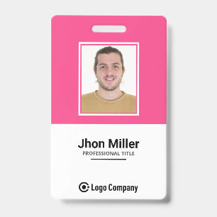 Custom Employee Photo, Logo, Bar Code, Name Badge