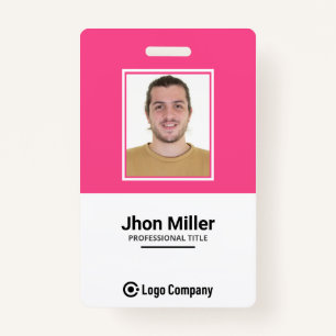 Custom Employee Photo, Logo, Bar Code, Name Badge