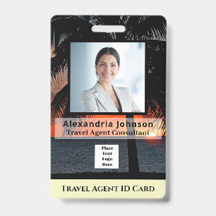 Custom Employee Photo Logo Bar Code Name Badge