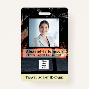 Custom Employee Photo Logo Bar Code Name Badge