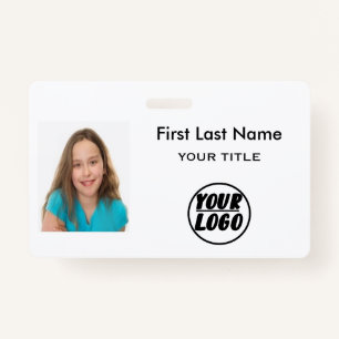 Custom Employee Photo Logo, Bar Code name Badge