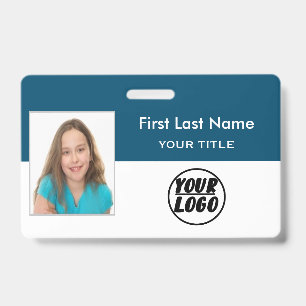 Custom Employee Photo   Logo, Bar Code name Badge