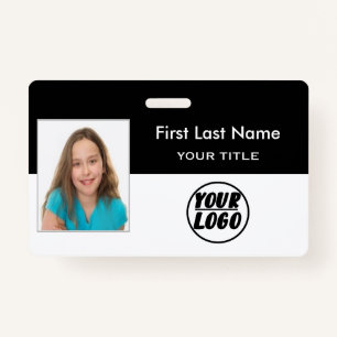 Custom Employee Photo   Logo, Bar Code name Badge