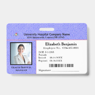 Custom Employee Photo Logo Bar Code Name Badge