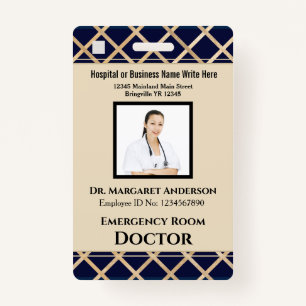 Custom Employee Photo Logo Bar Code Name Badge