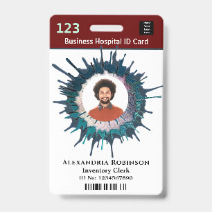Custom Employee Photo Logo Bar Code Name Badge
