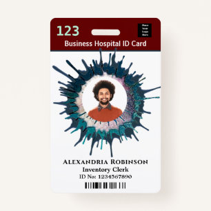 Custom Employee Photo Logo Bar Code Name Badge