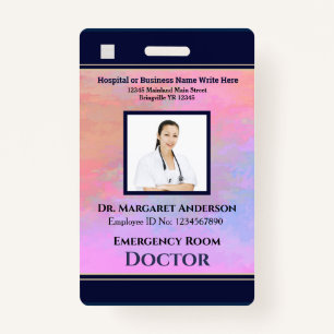 Custom Employee Photo Logo Bar Code Name Badge