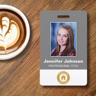 Custom Employee - Photo Logo Bar Code Name Badge