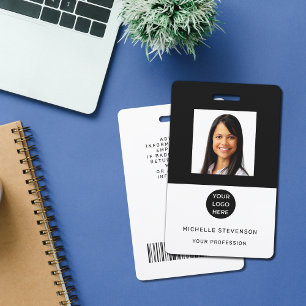Custom Employee Photo Logo Bar Code Name Badge